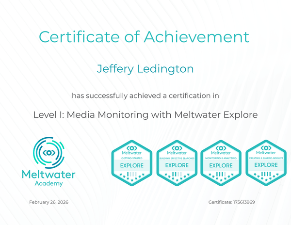 Meltwater Certification